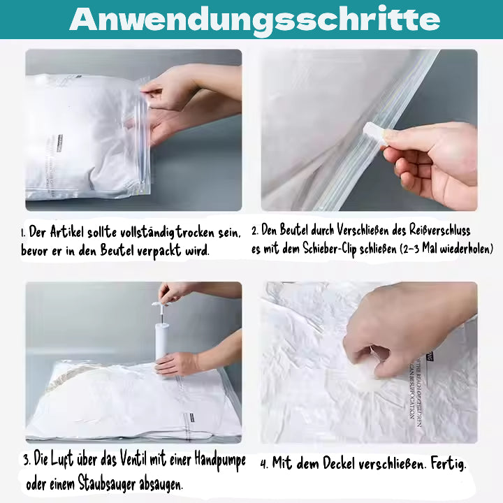 Andiona® Vakuumbeutel Set mit Handpumpe für Kleidung & Bettdecken