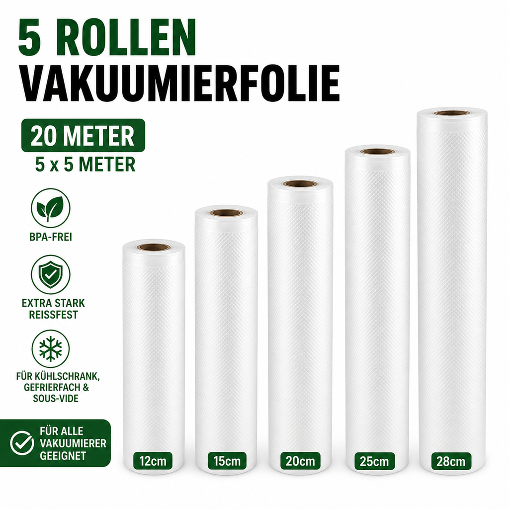 Andiona® Vakuumfolien Set – 5 Rollen