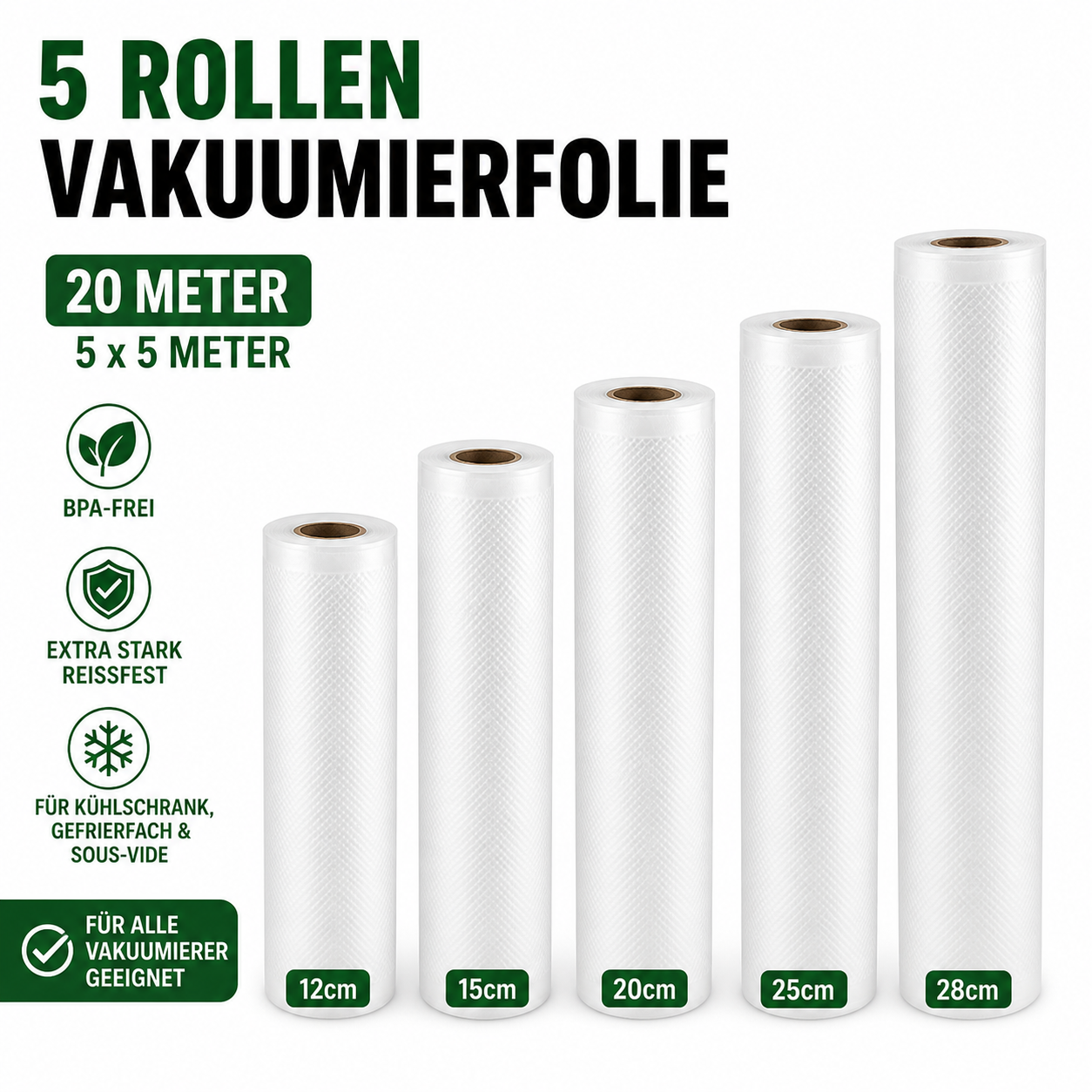 Andiona® Vakuumfolien Set – 5 Rollen
