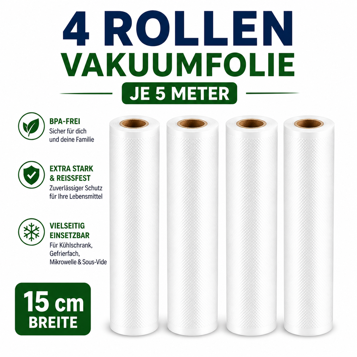 Andiona® Vakuumfolien Set – 4 Rollen