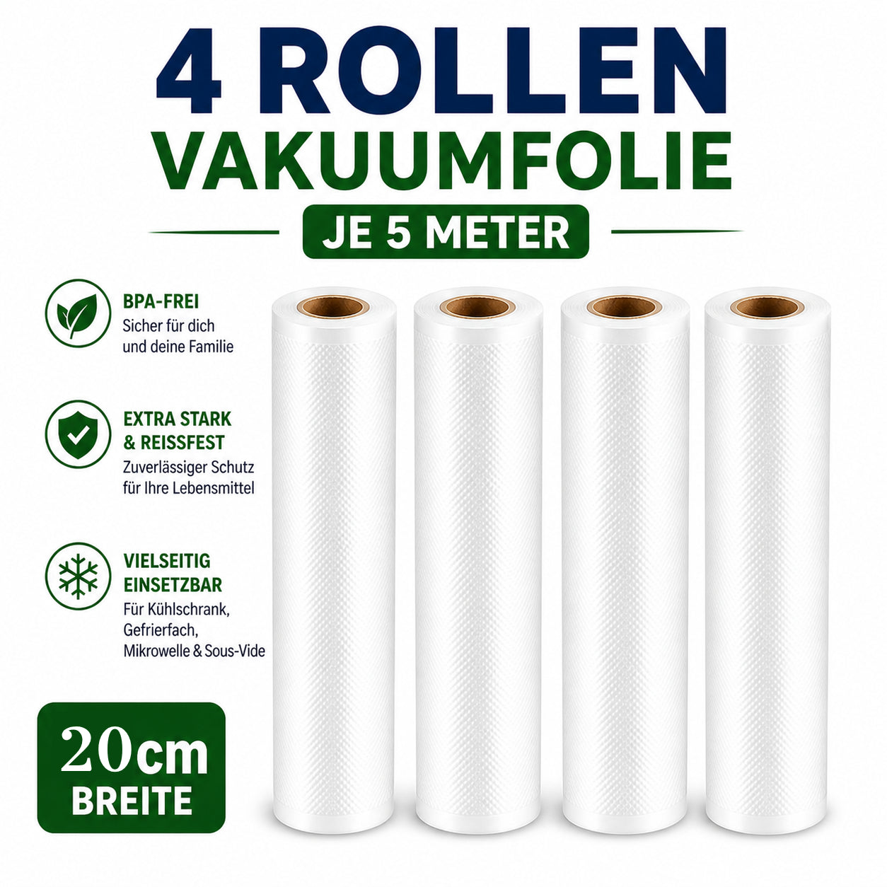 Andiona® Vakuumfolien Set – 4 Rollen
