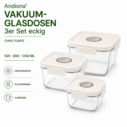 Andiona 3er Set quadratisch – Ohne Pumpe