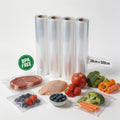 4 Stück Vakuumierfolie Rolle 28cm x 500cm – Strukturierte Vakuumierbeutel Folie für Sous-Vide & Lebensmittelaufbewahrung – Reißfest, BPA-frei, Kompatibel mit allen Vakuumiergeräten