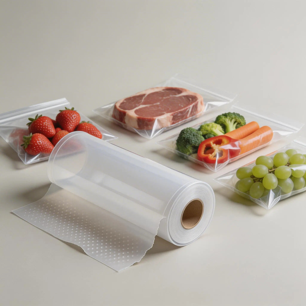 4 Stück Vakuumierfolie Rolle 25cm x 500cm – Strukturierte Vakuumierbeutel Folie für Sous-Vide & Lebensmittelaufbewahrung – Reißfest, BPA-frei, Kompatibel mit allen Vakuumiergeräten