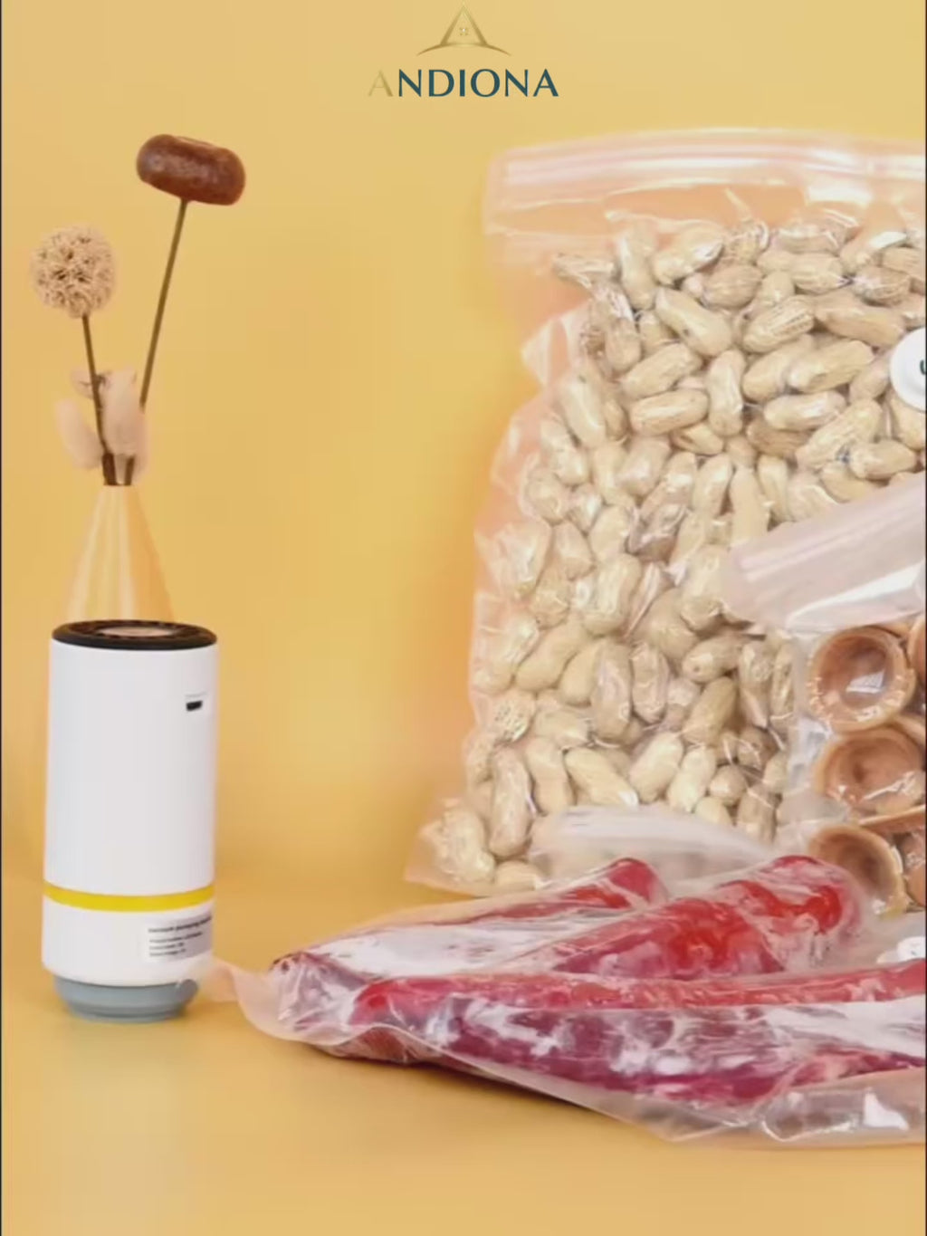 Andiona® Vakuum-Beutel Set mit Akku-Pumpe